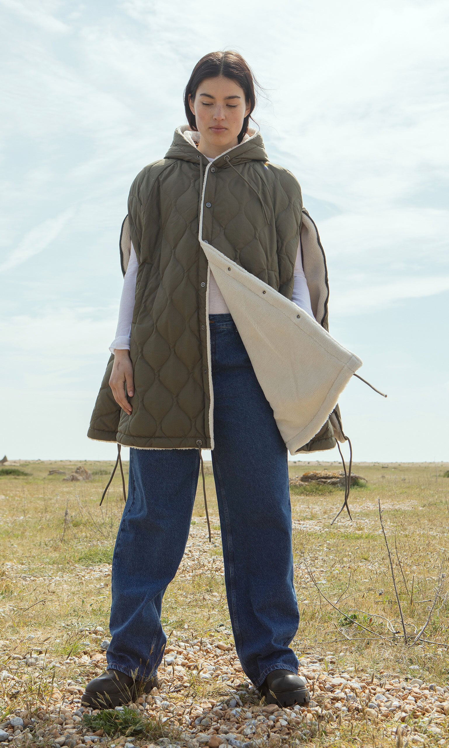Shearling Poncho
