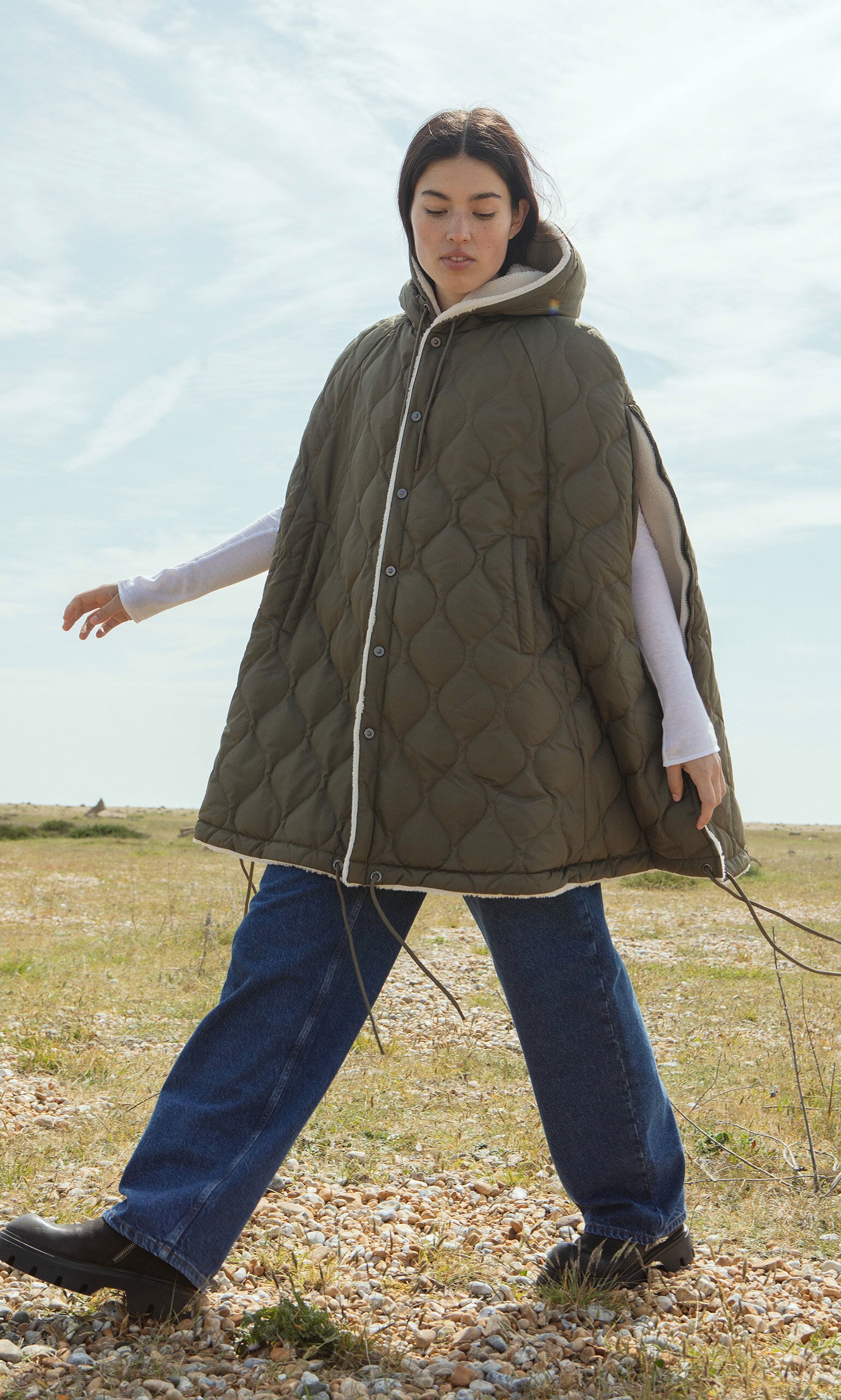 Shearling Poncho