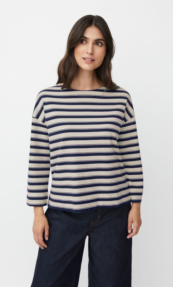 Navy Breton Top