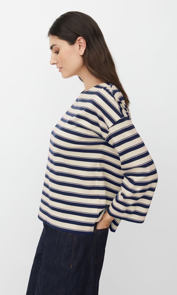 Navy Breton Top