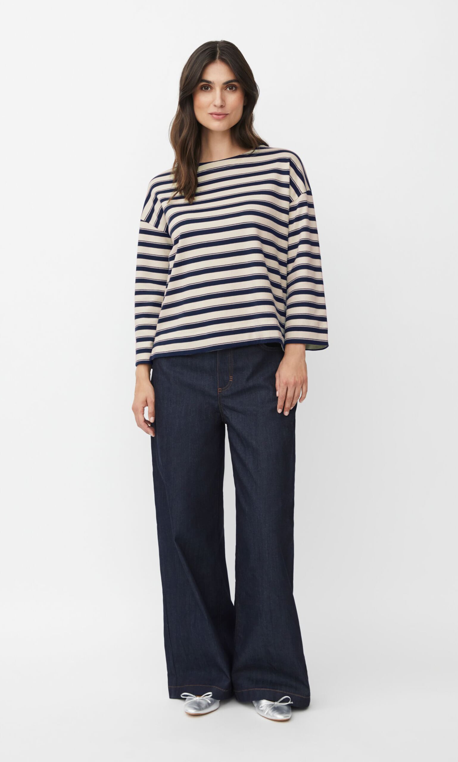 Navy Breton Top