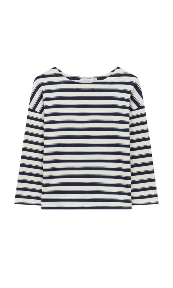 Navy Breton Top