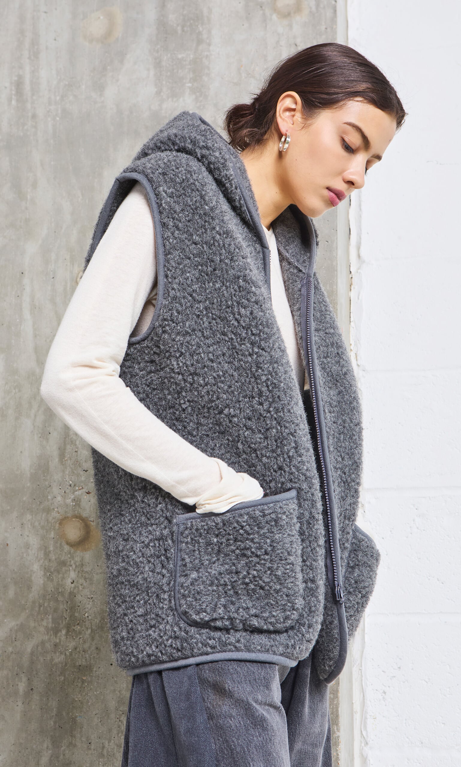 Wool Gilet - Graphite