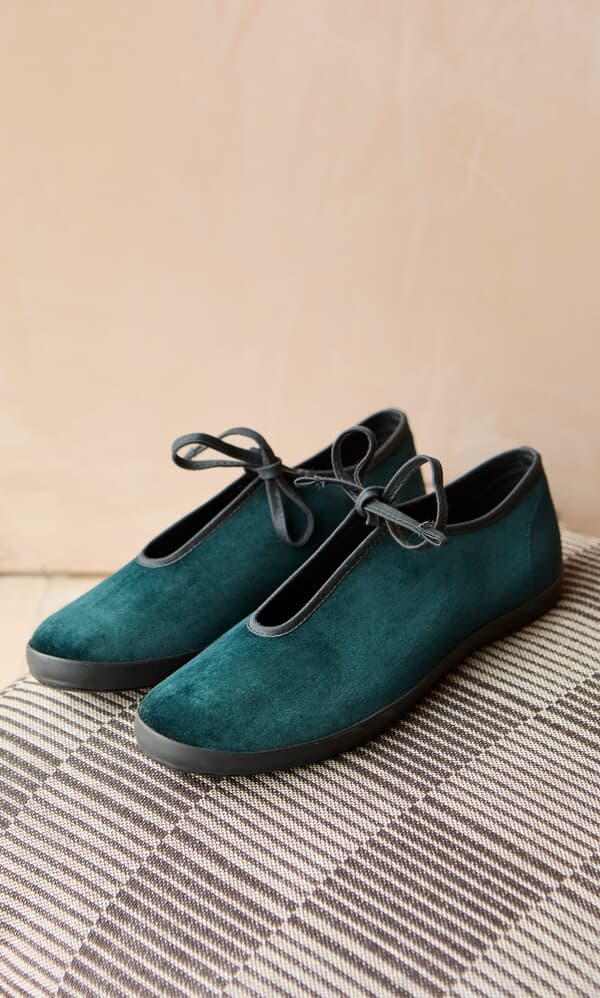 Velvet Prim Ballerinas