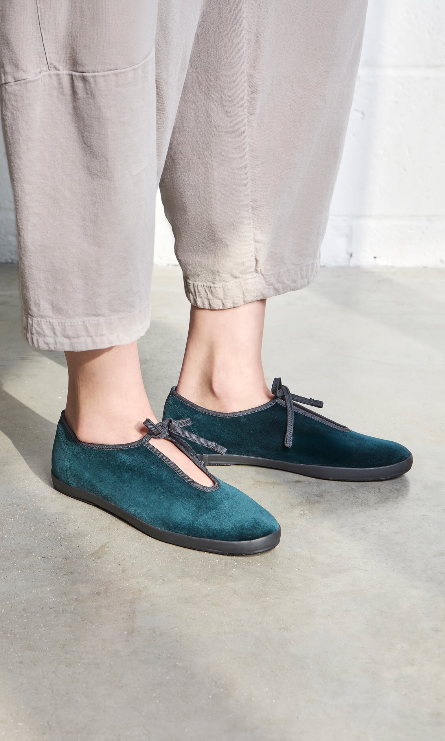 Velvet Prim Ballerinas