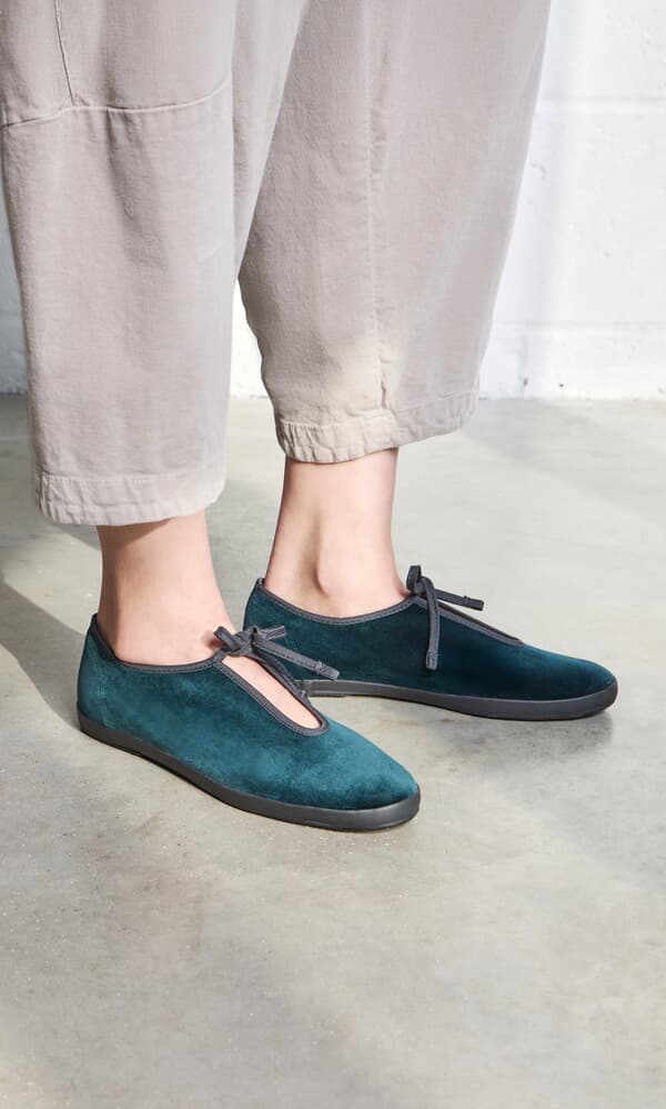 Velvet Prim Ballerinas