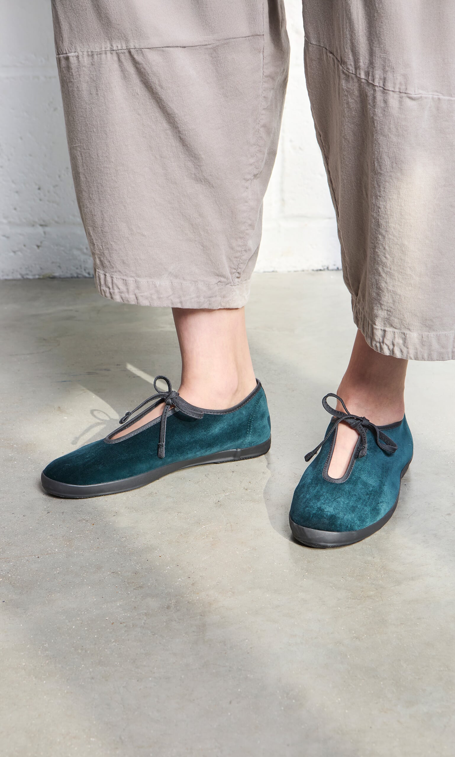Velvet Prim Ballerinas