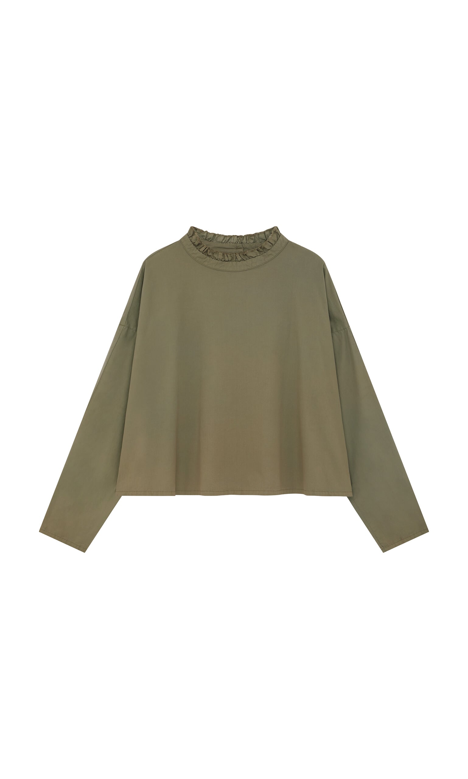 Olive Ruffle Blouse