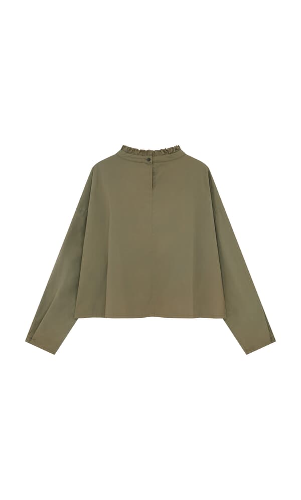 Olive Ruffle Blouse