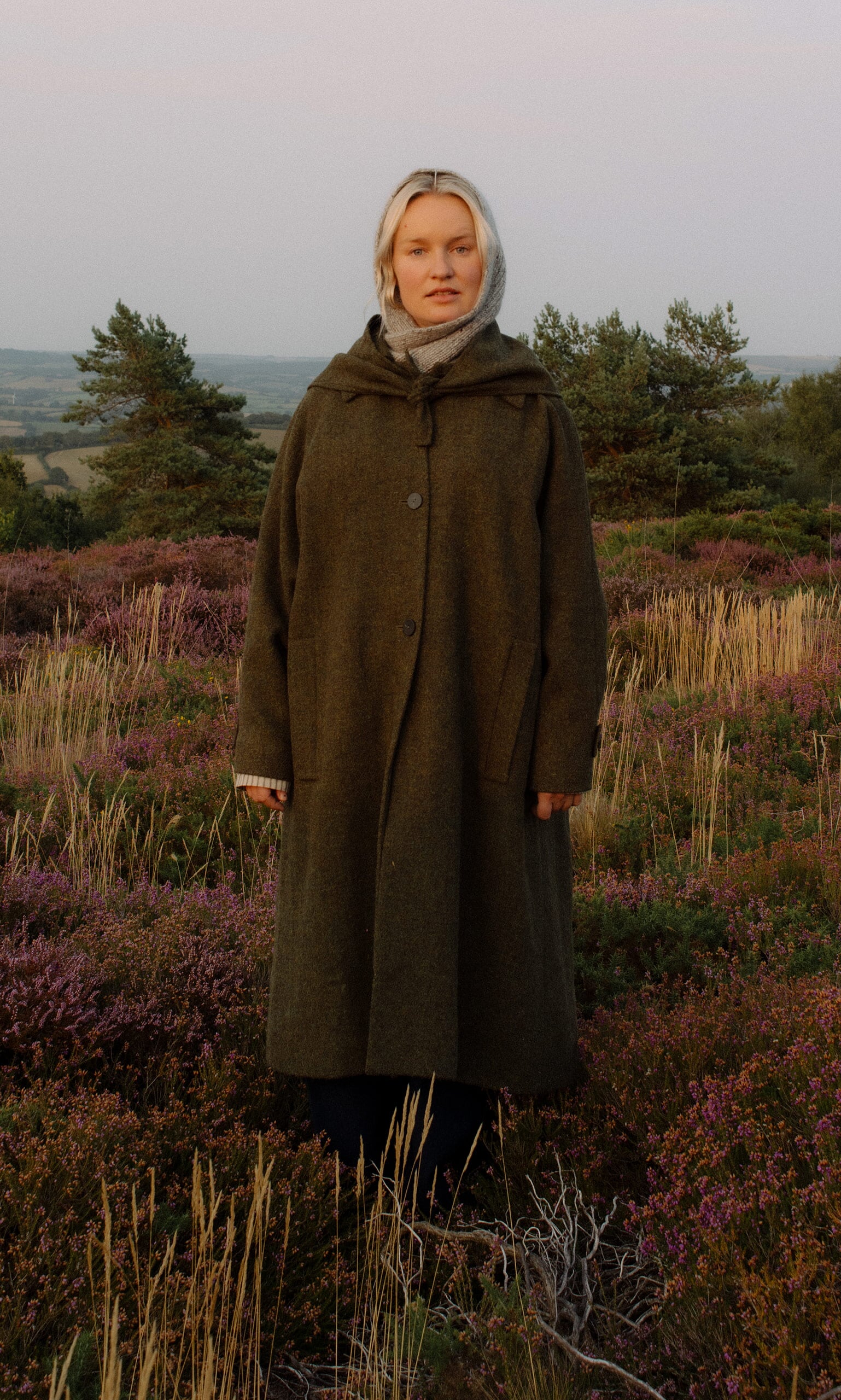 Cormack Coat (Harris Tweed) with scarf
