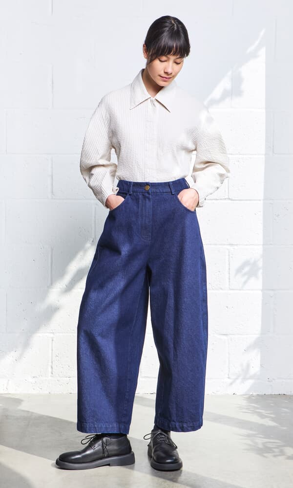 Indigo Barrel Pants