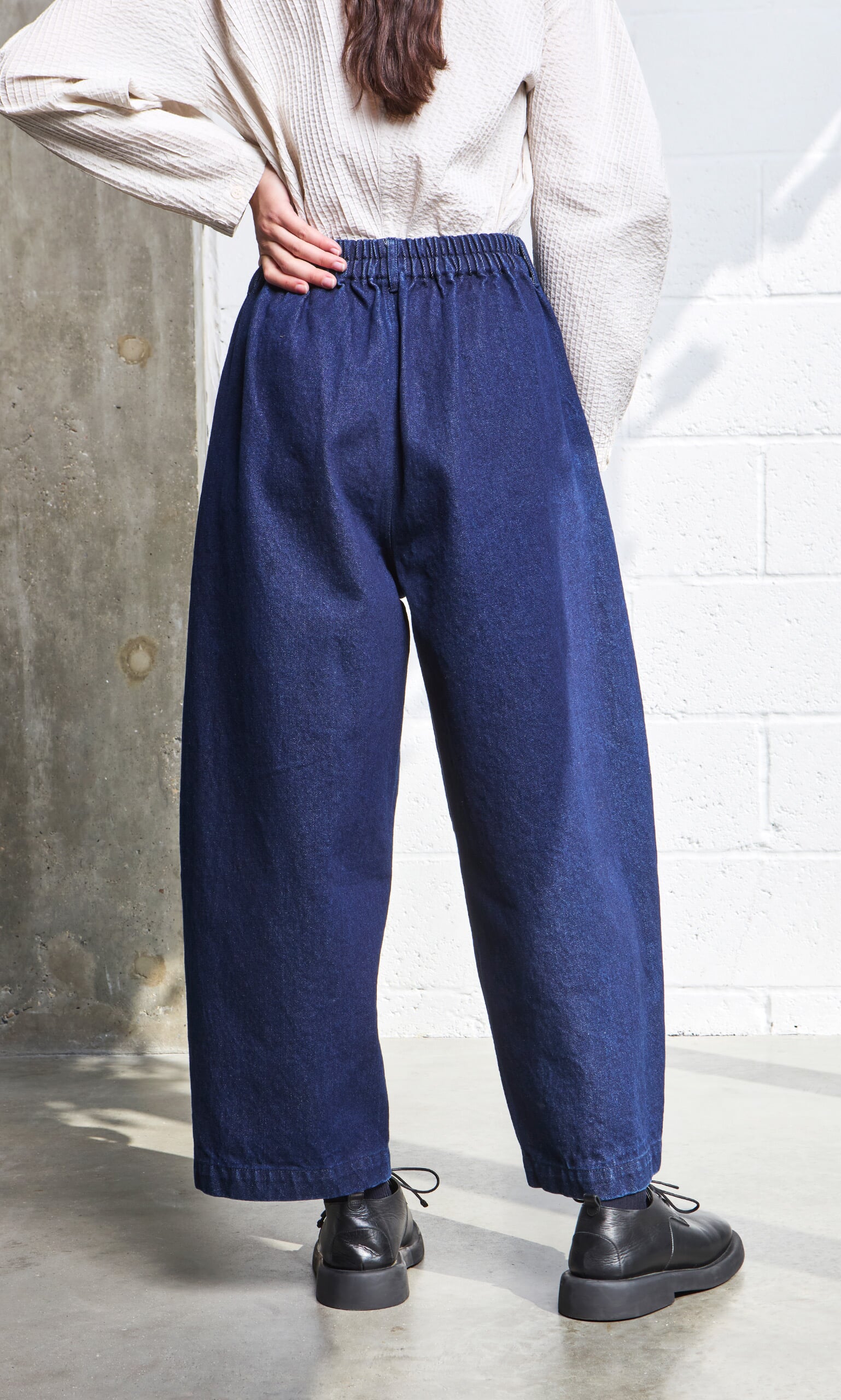 Indigo Barrel Pants