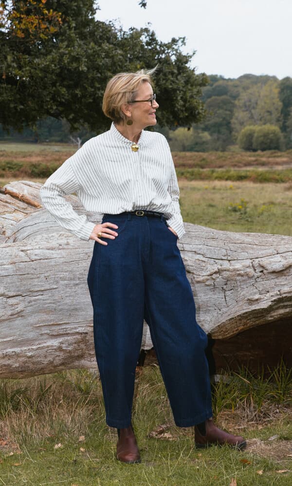 Indigo Barrel Pants