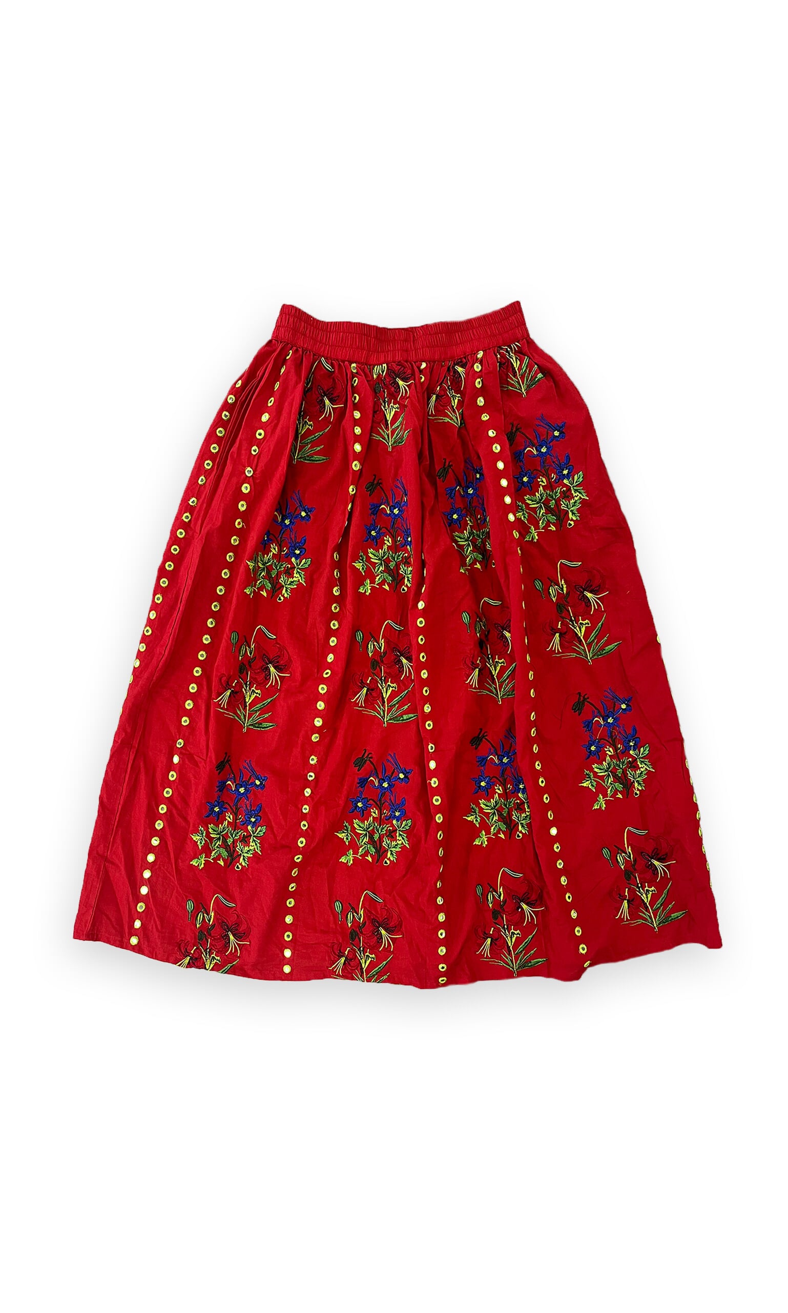 Verdant embroidered skirt