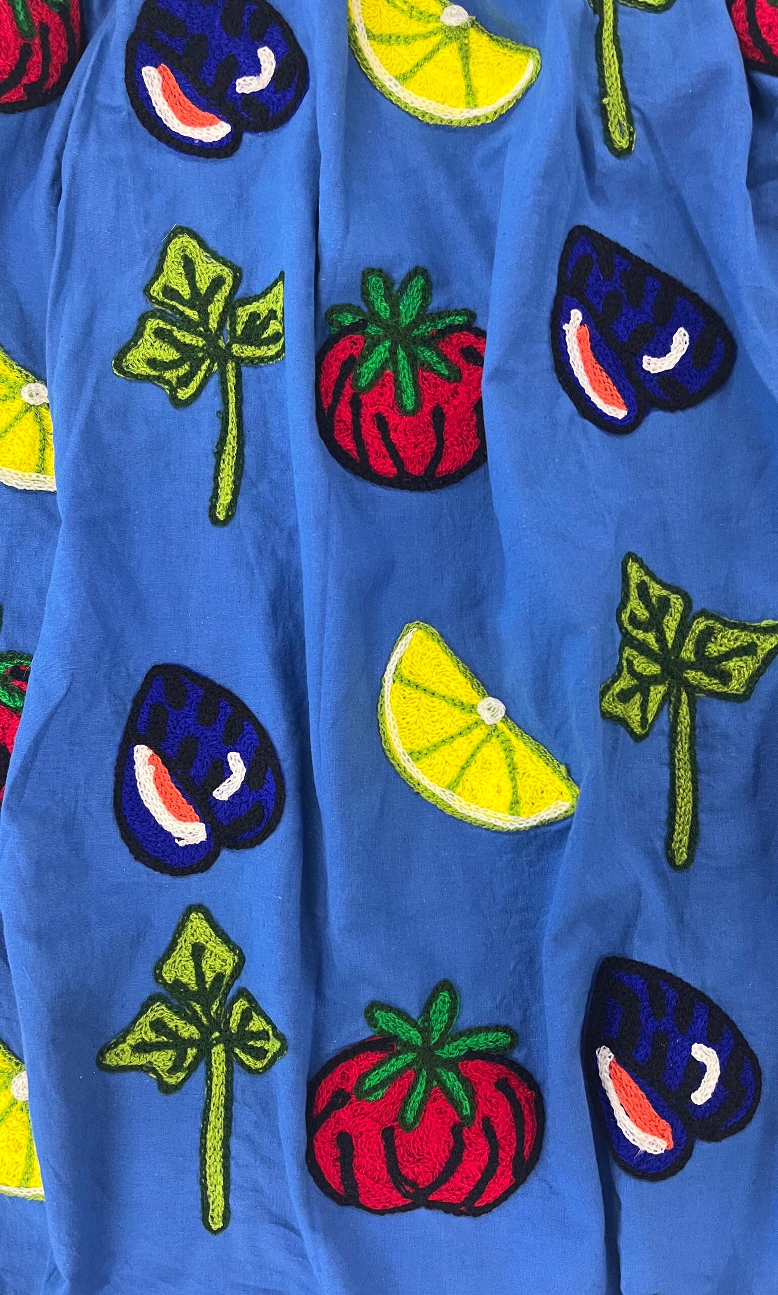 Colbalt Embroidered Skirt 