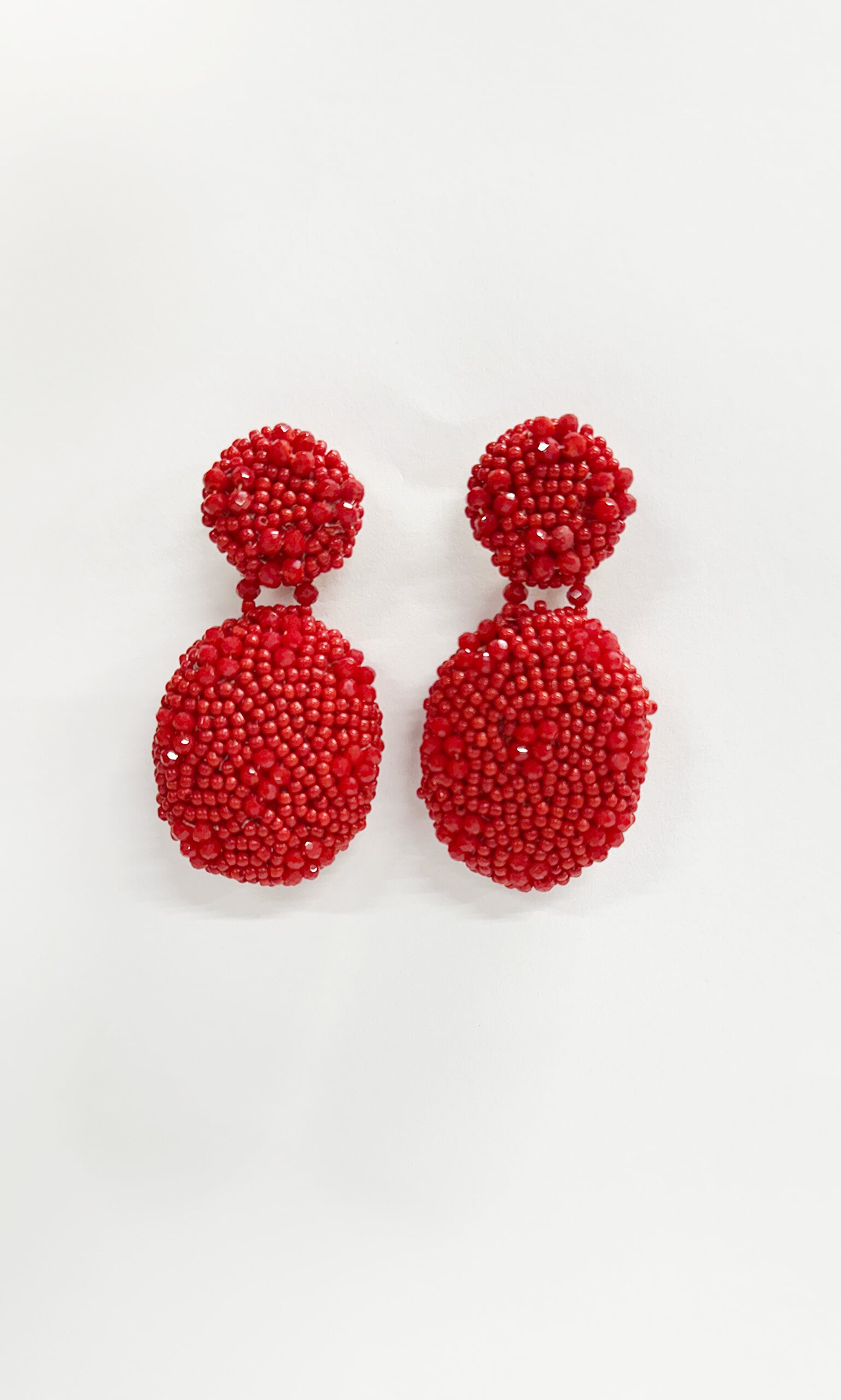 Carmine Beaded Earrings 