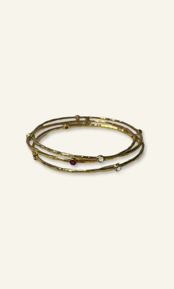 Moon Bangle Set - Gold