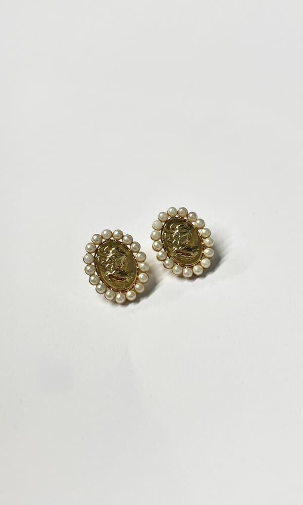 Pearl Coin Studs
