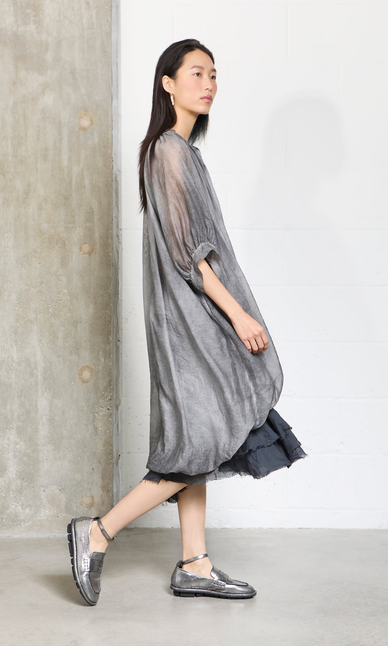Grey Voile Blouse