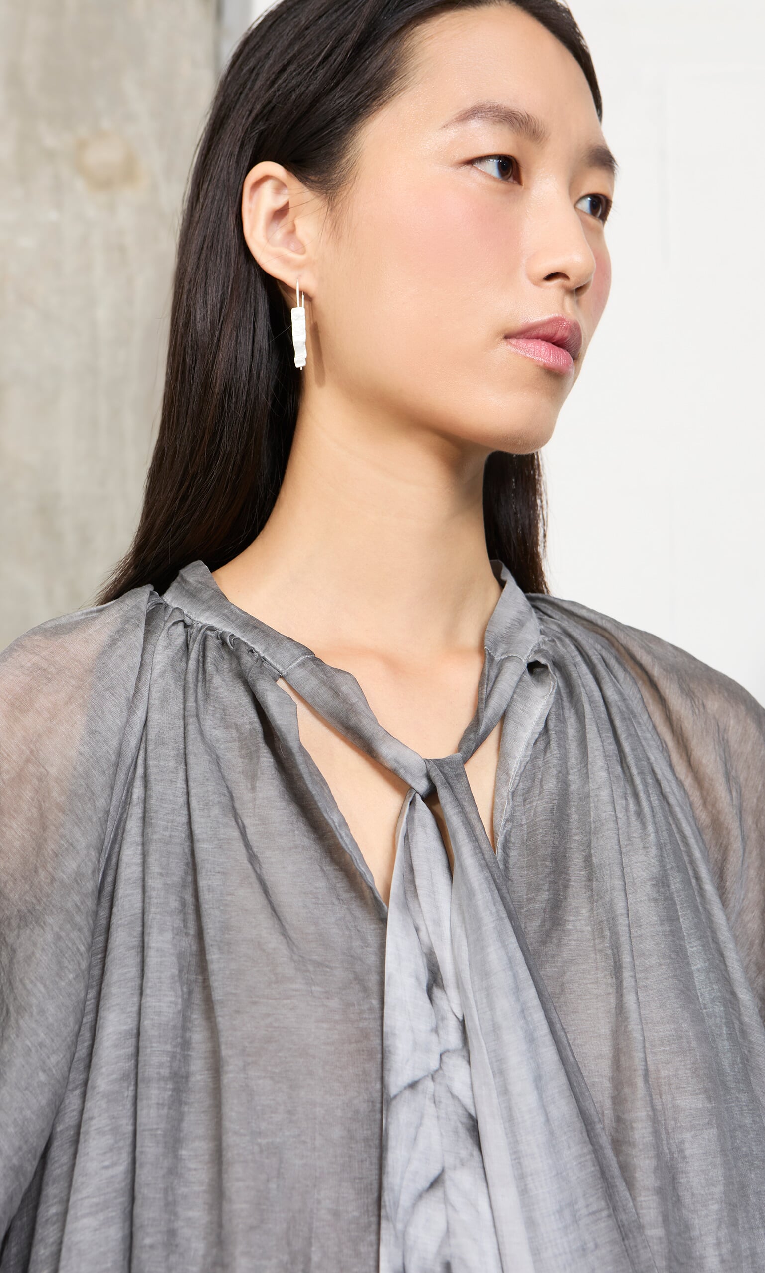 Grey Voile Blouse
