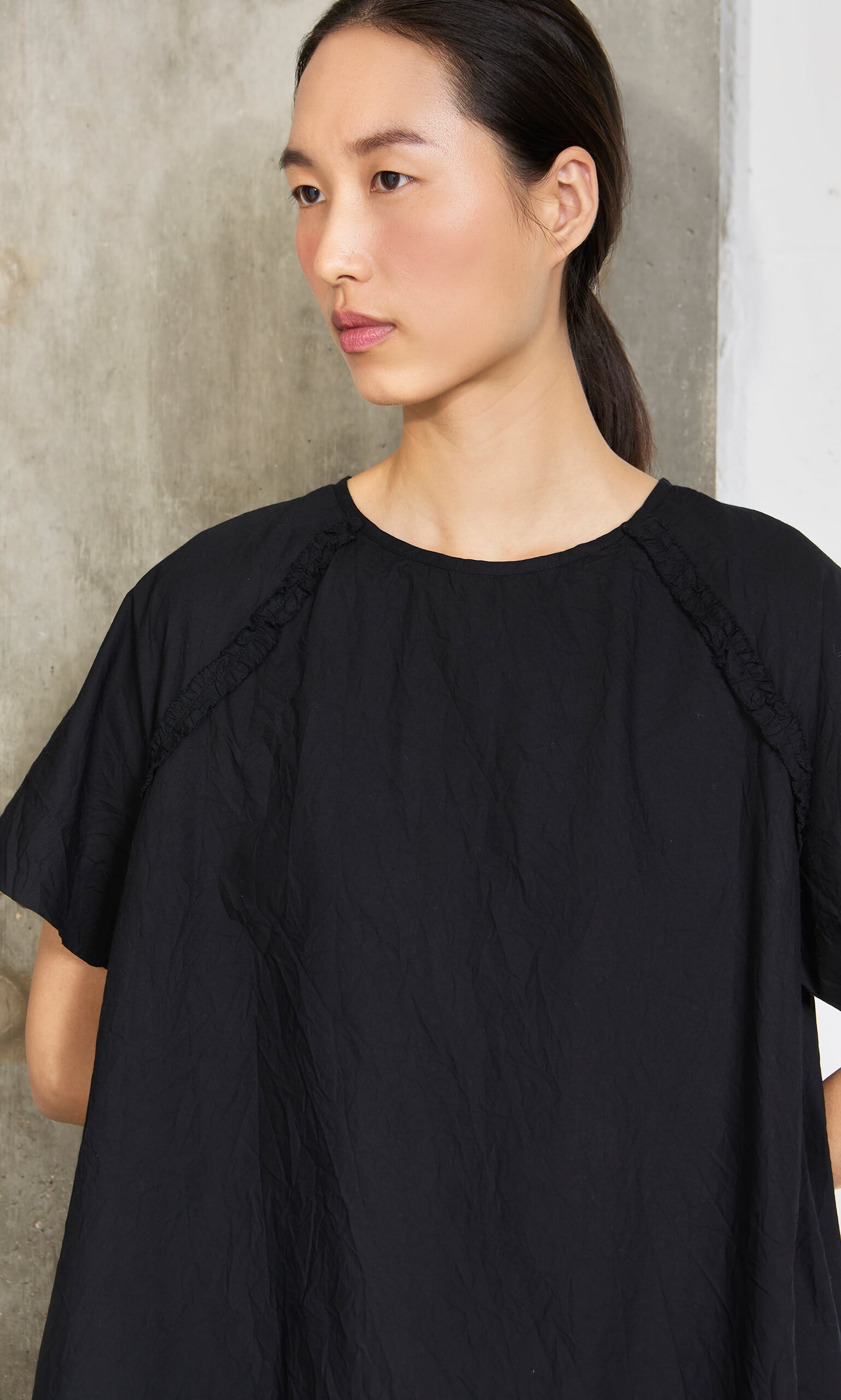 Crinkly Black Blouse