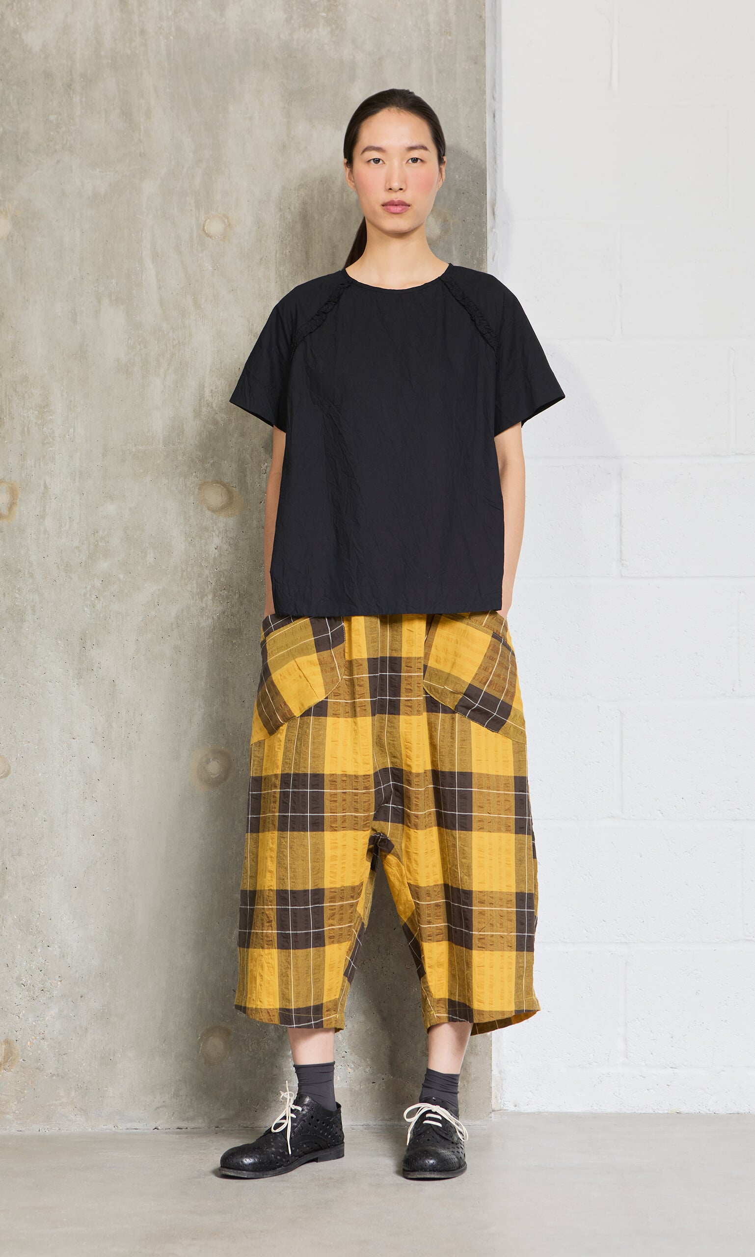 Crinkly Black Blouse