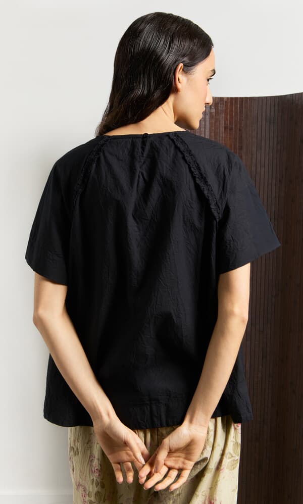 Crinkly Black Blouse