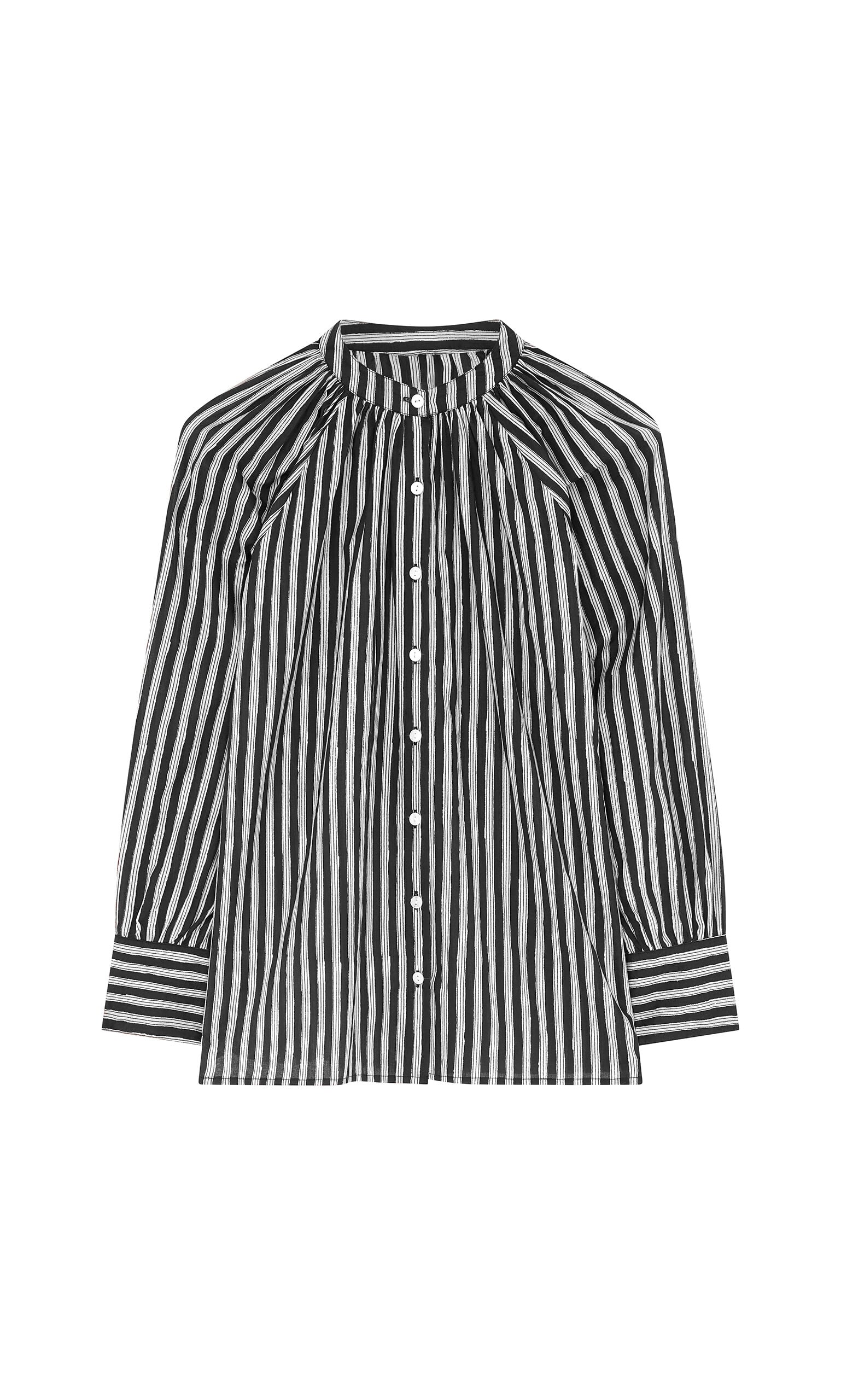 Ailsa Blouse - Charcoal Stripe