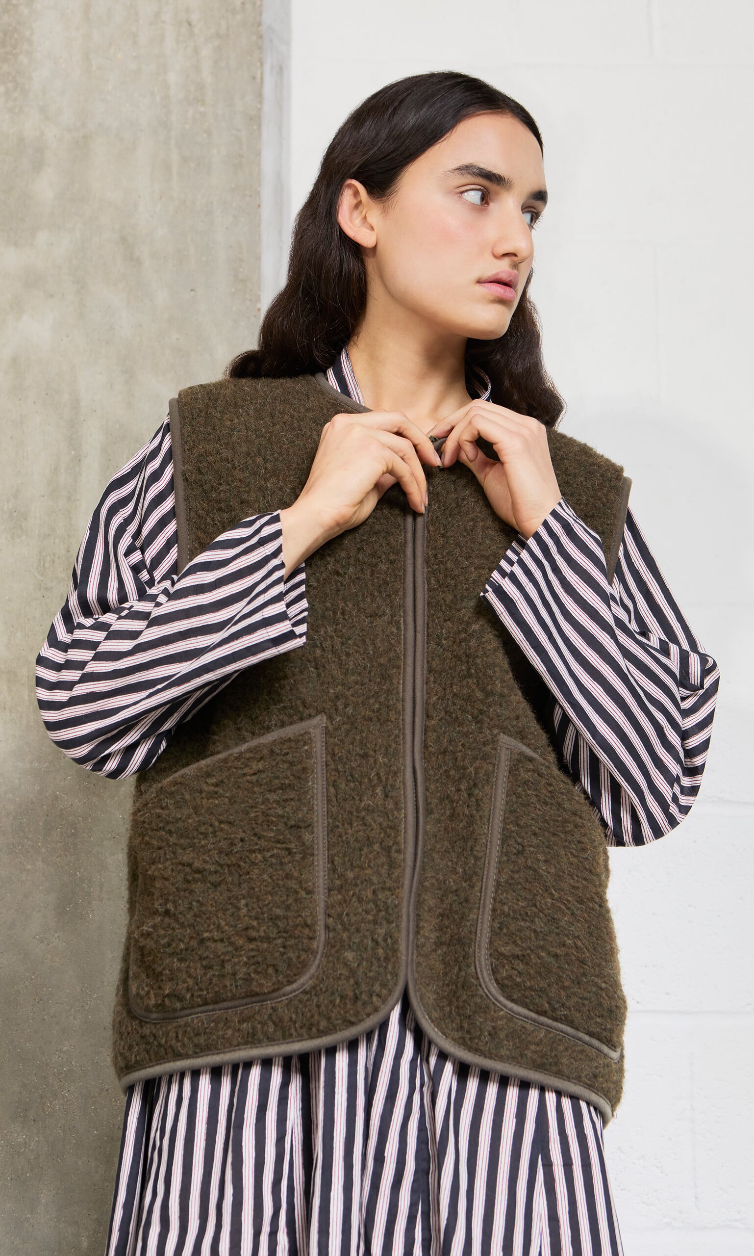Khaki Wool Gilet