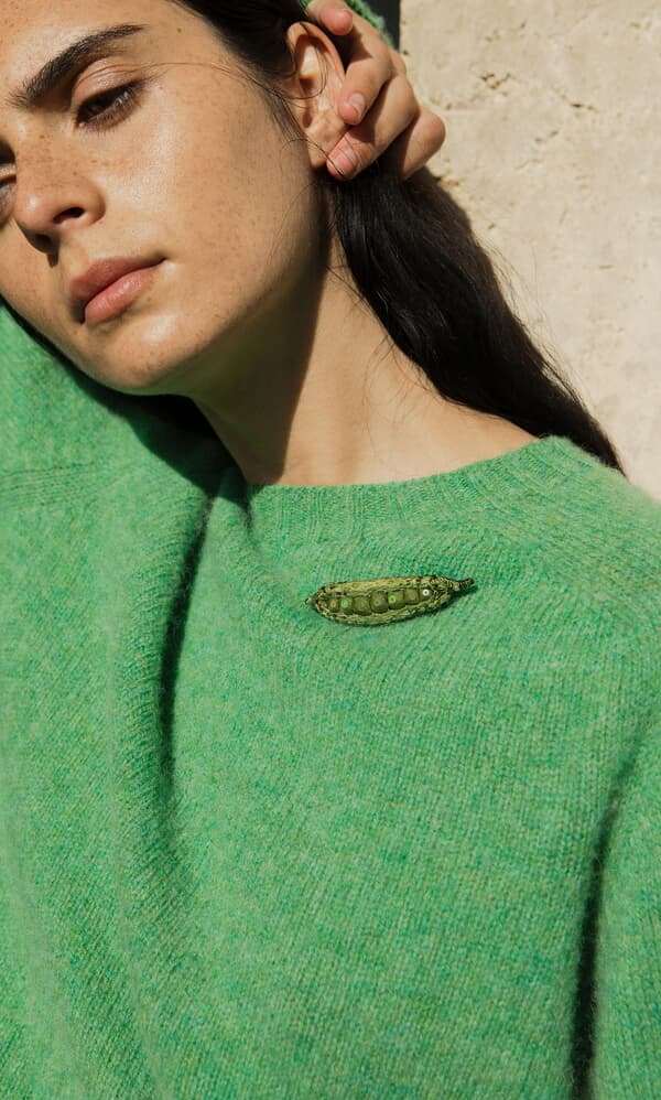 Peapod Brooch