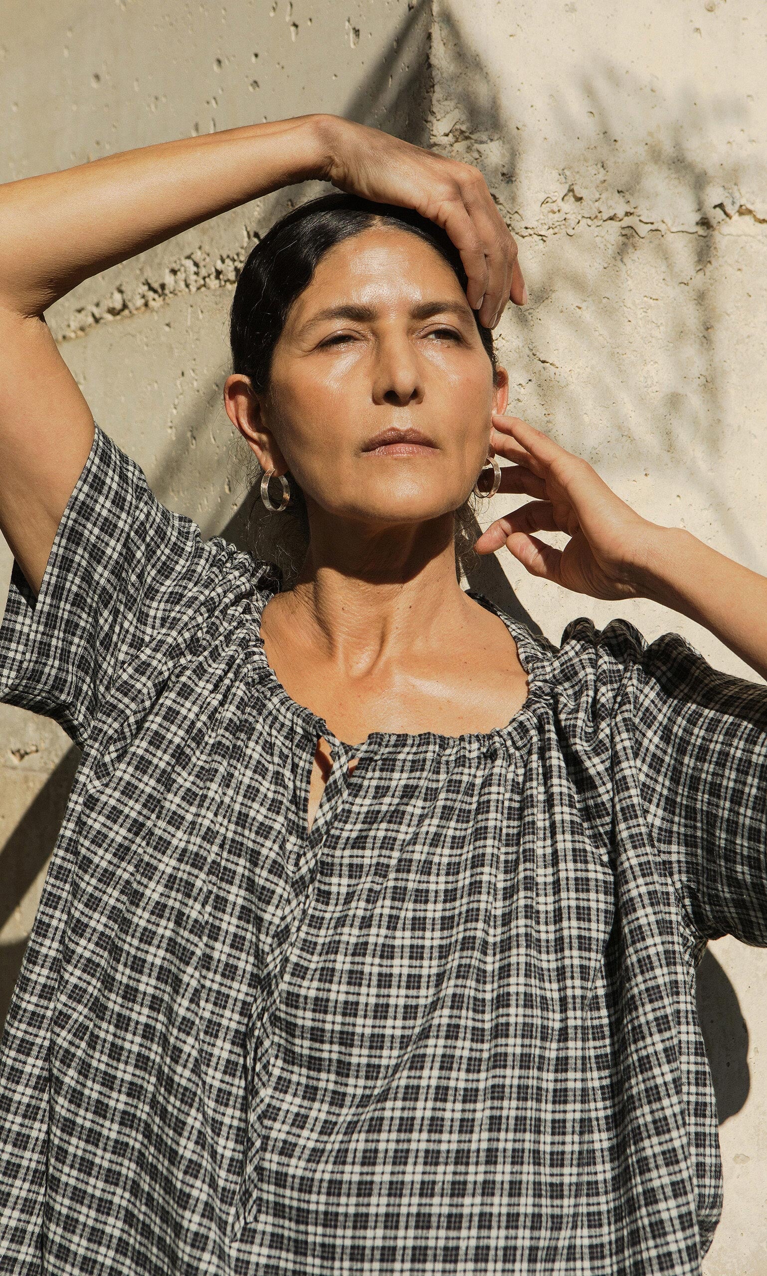 Ida Tie Blouse - Plaid