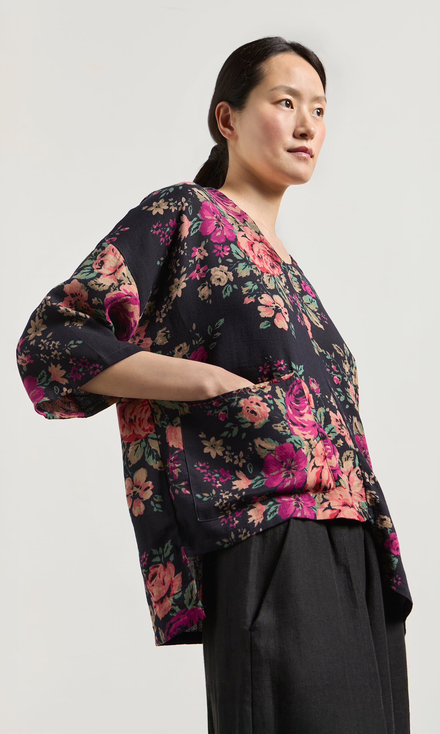 Liu Pocket Blouse - Deep Navy