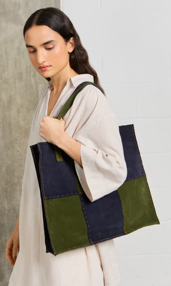 Patchwork Suede Bag