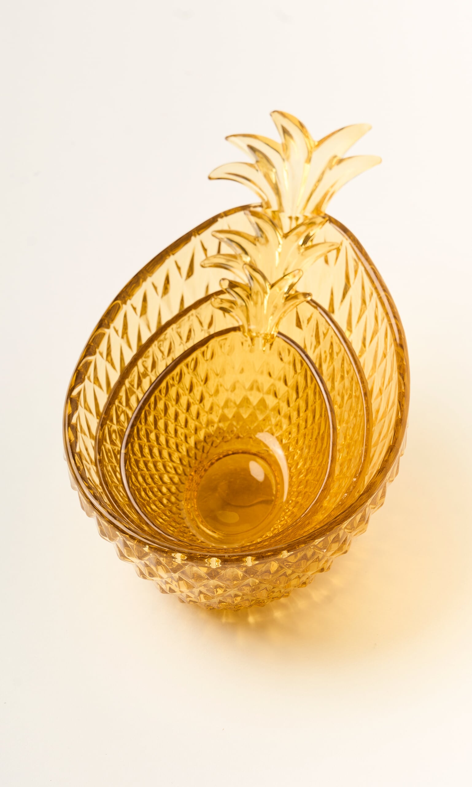 Glass Pineapple Bowls (Set of 3)