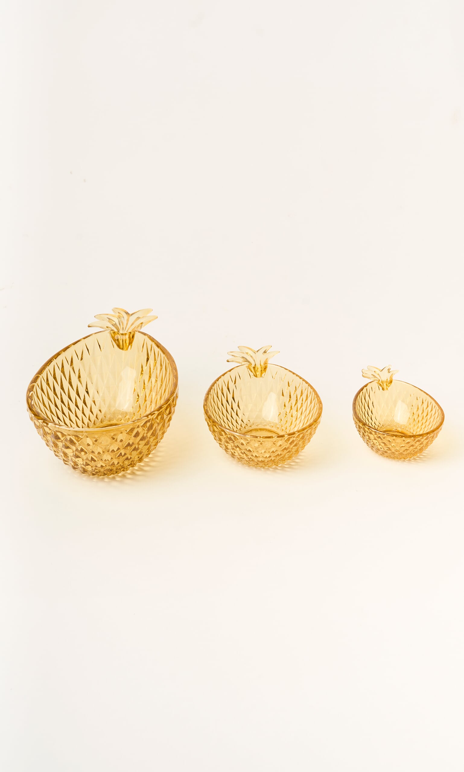 Glass Pineapple Bowls (Set of 3)
