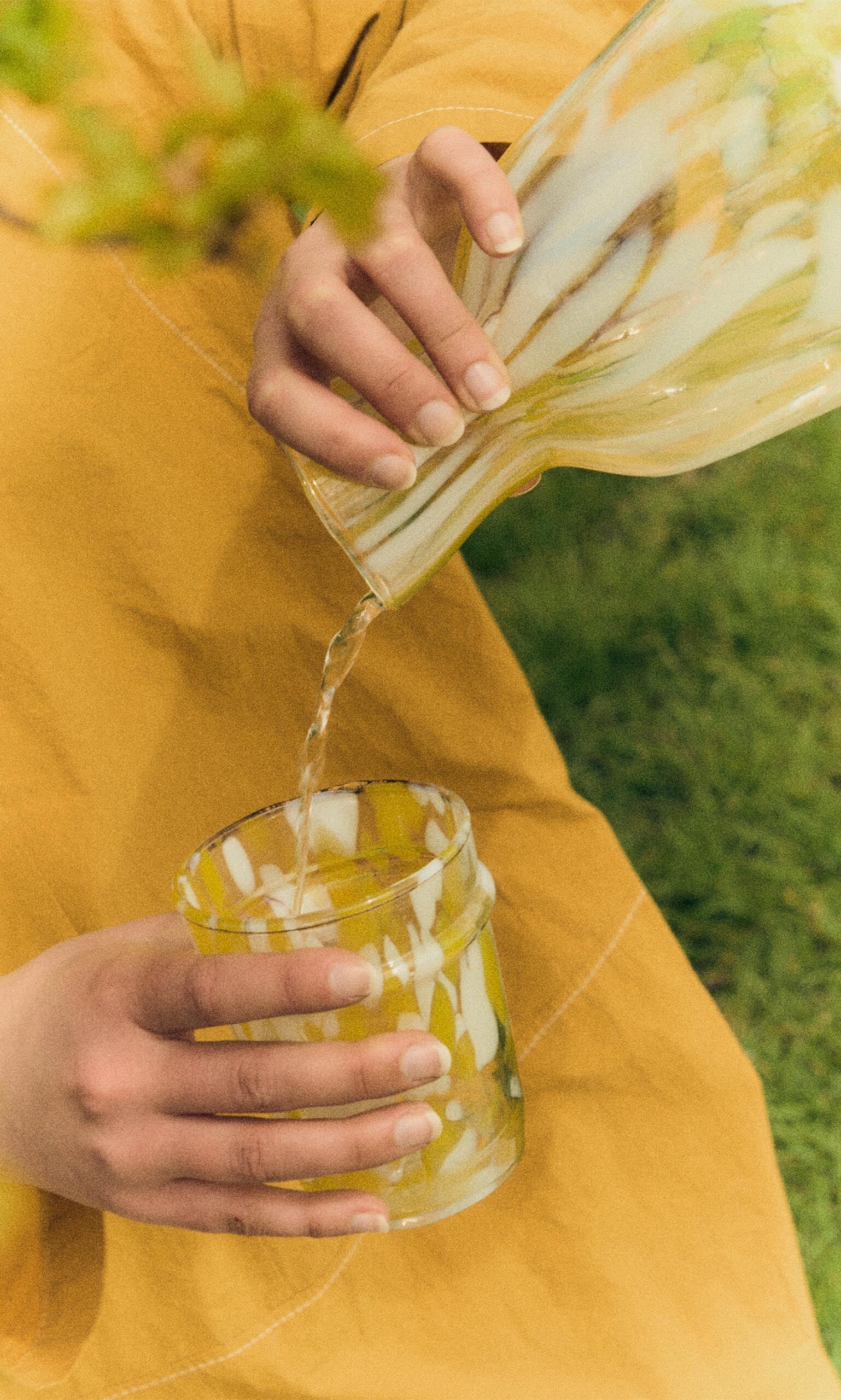 Speckled Drinking Glass - Yellow
