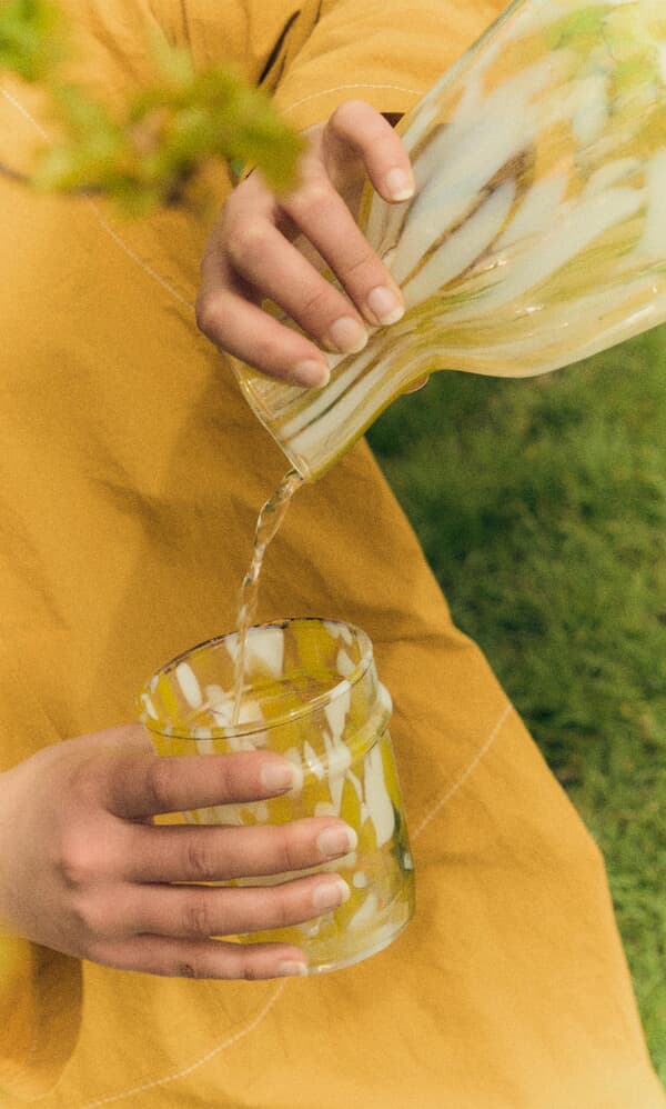 Speckled Drinking Glass - Yellow