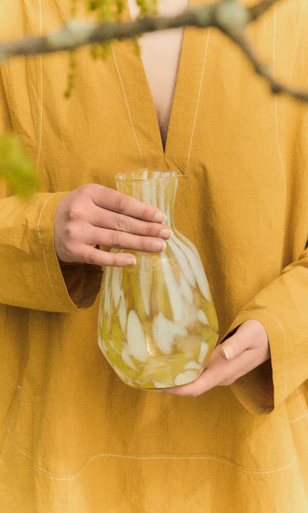 Speckled Glass Jug - Yellow