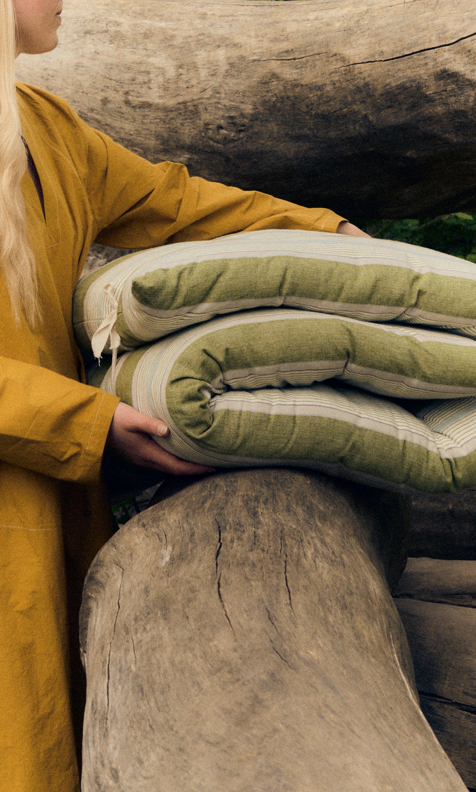 Quilted Mattress - Green Stripe