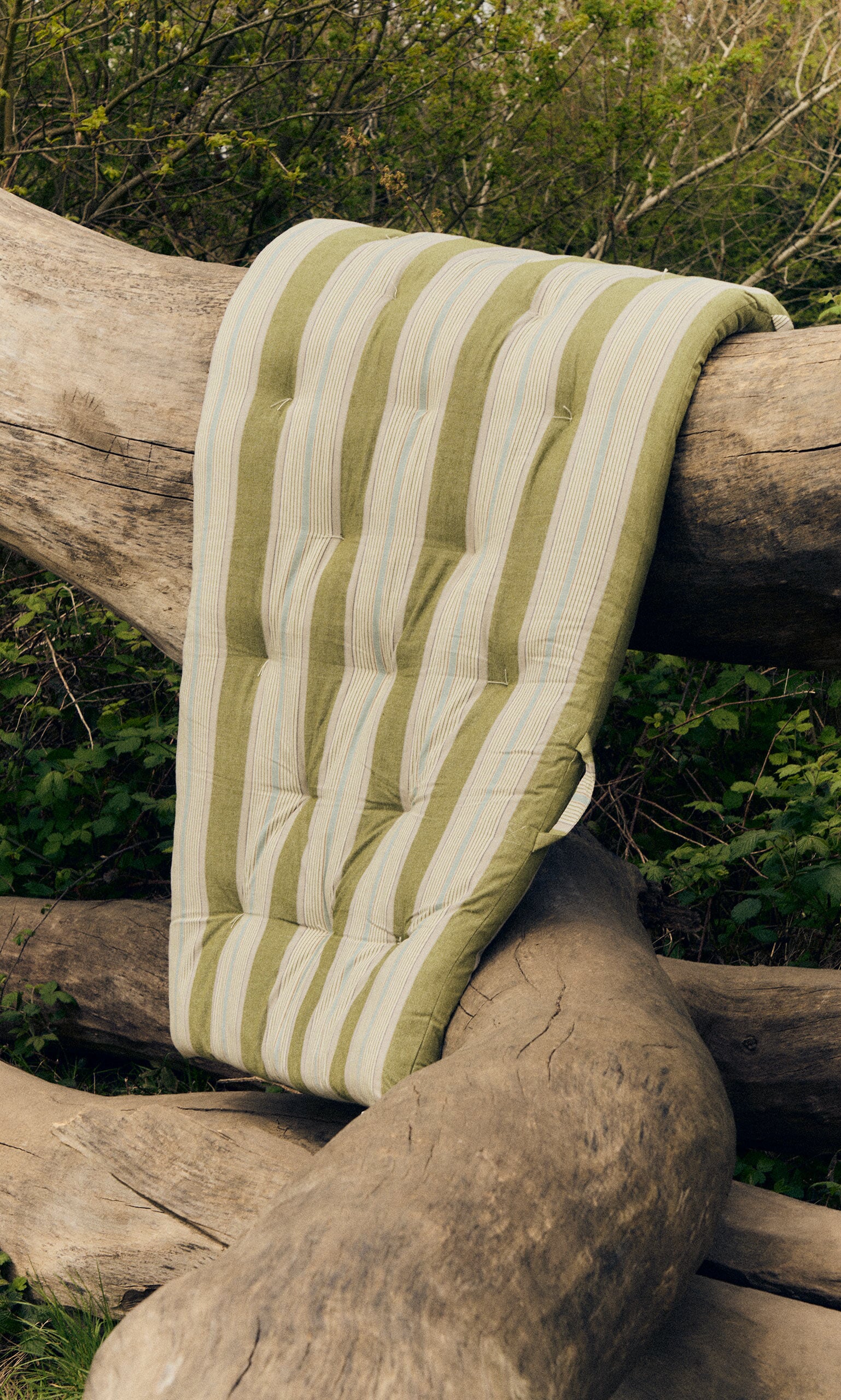 Quilted Mattress - Green Stripe