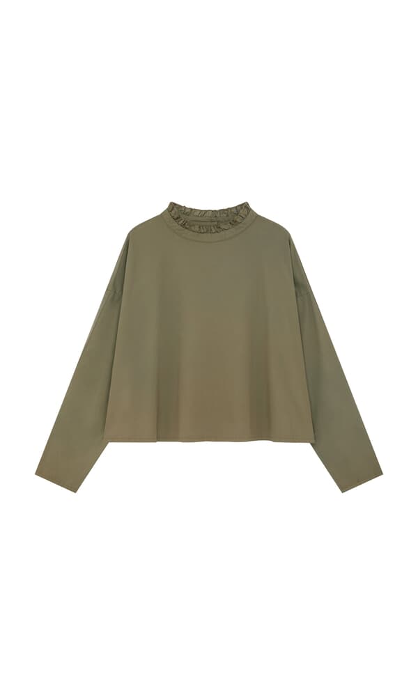 Olive Ruffle Blouse - Seconds
