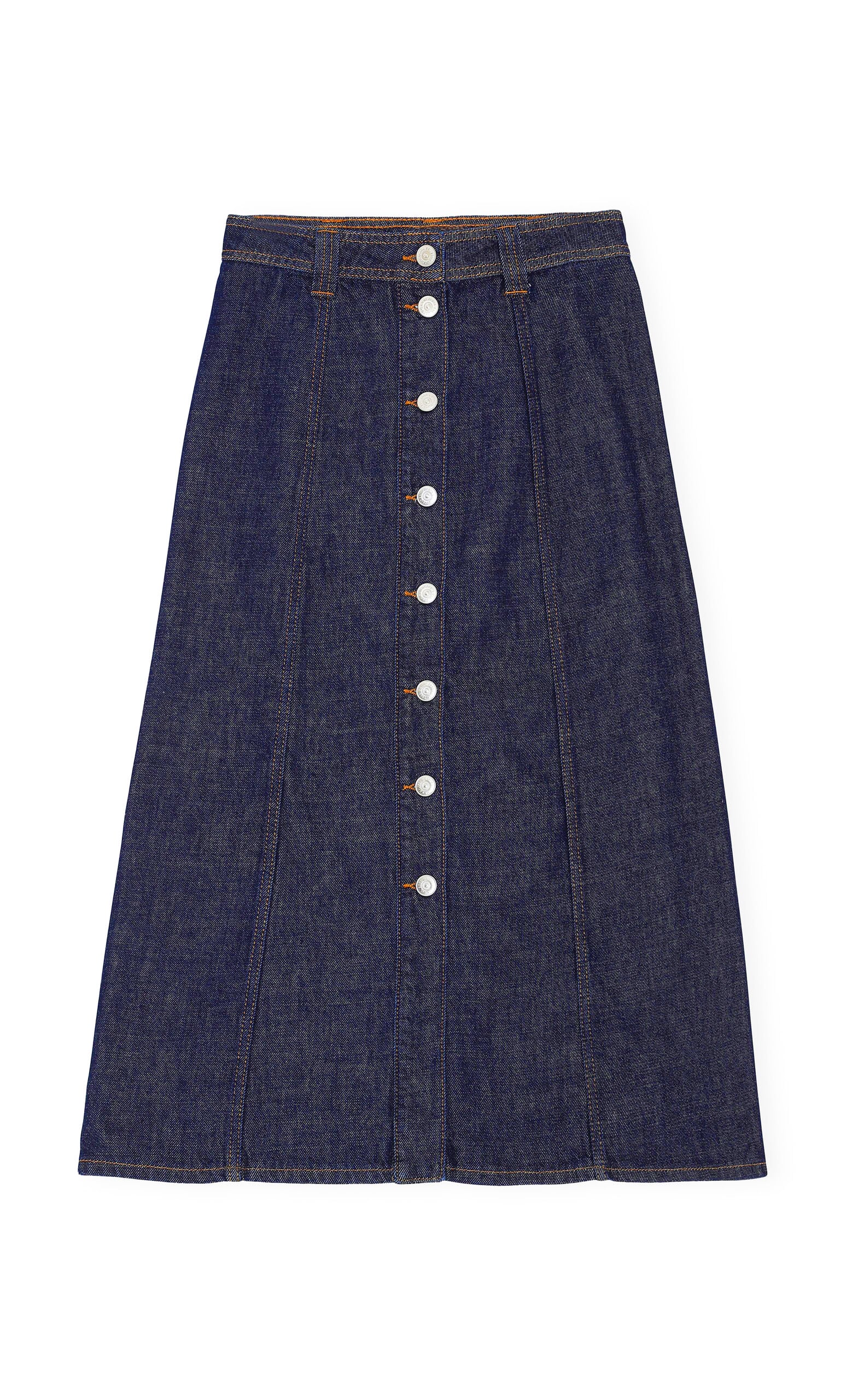 Vita indigo wash denim skirt by Ganni