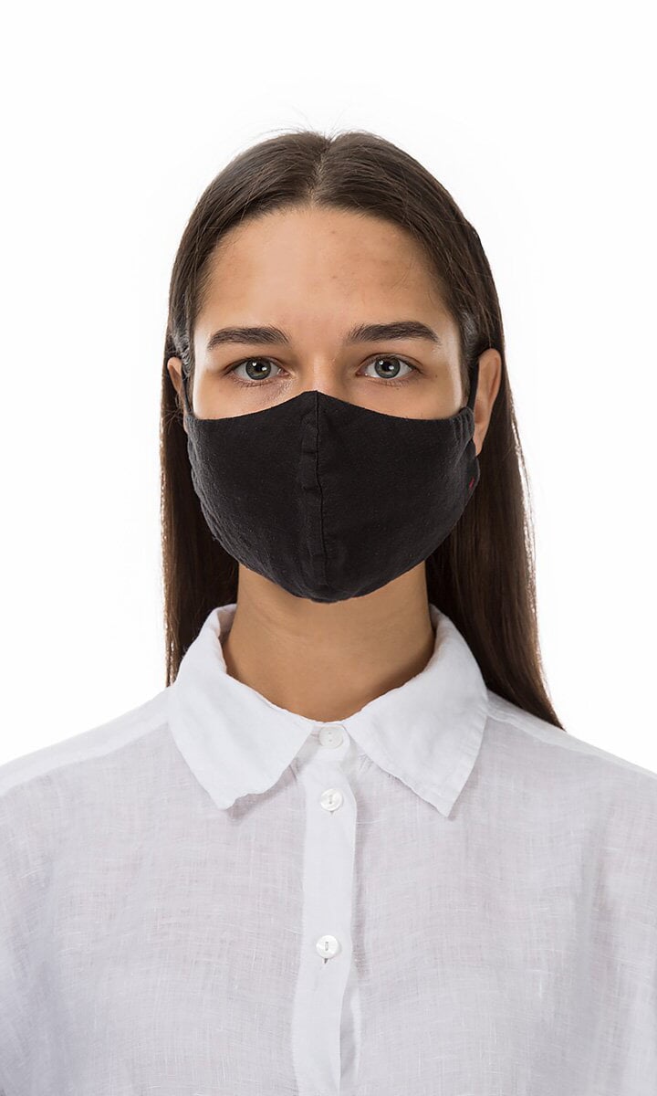 Organic linen mask - black