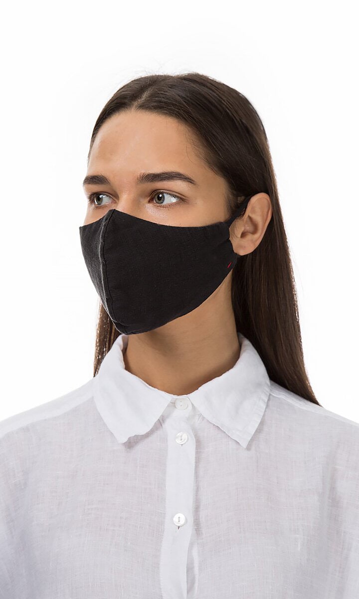 Organic linen mask - black