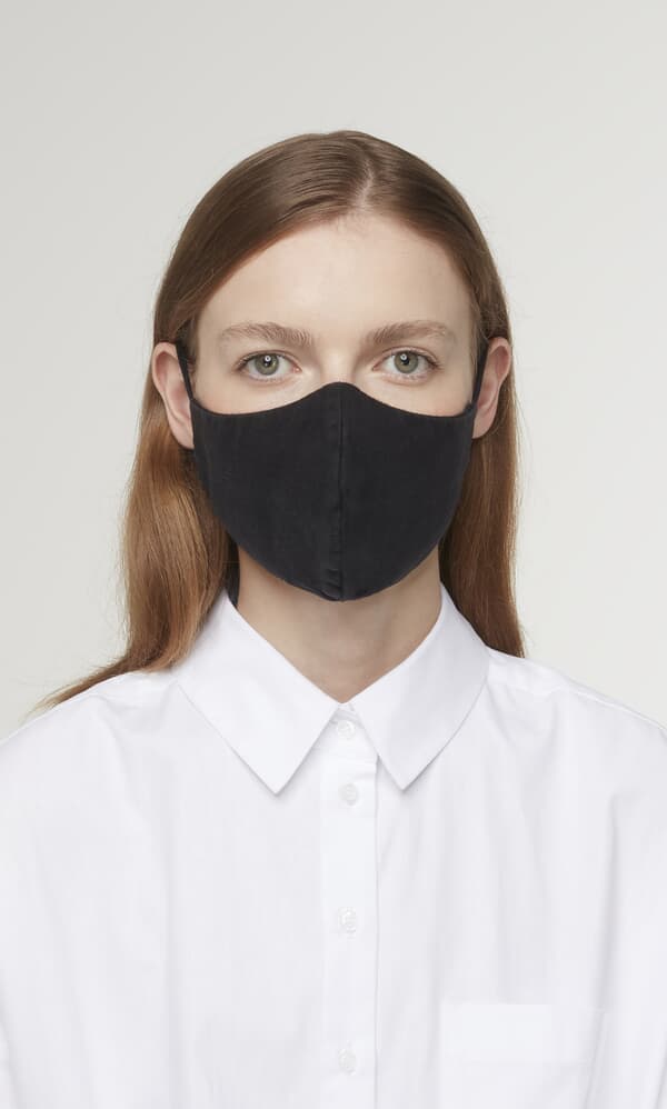 Organic linen mask - black