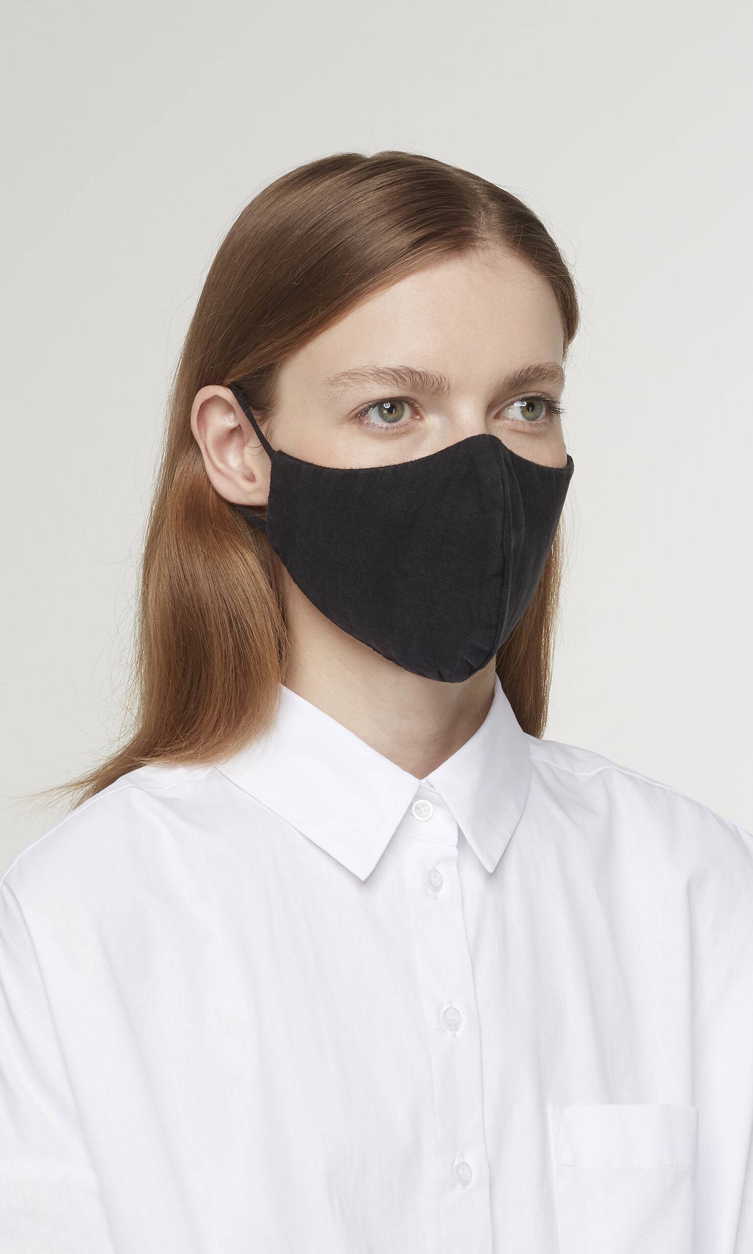 Organic linen mask - black