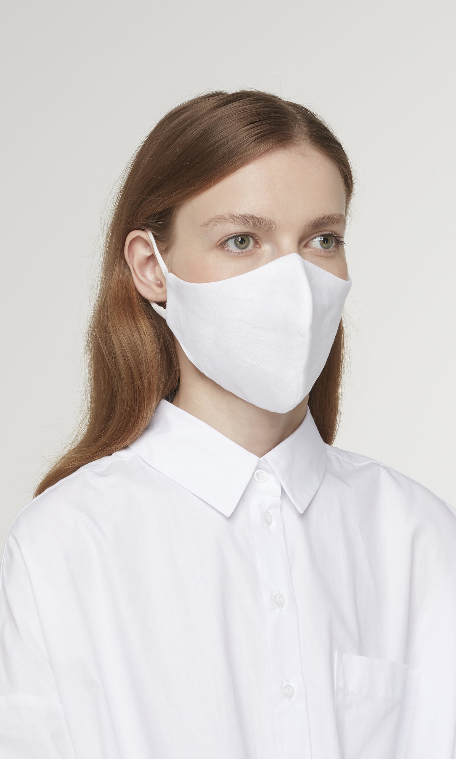 Organic linen mask - clean white