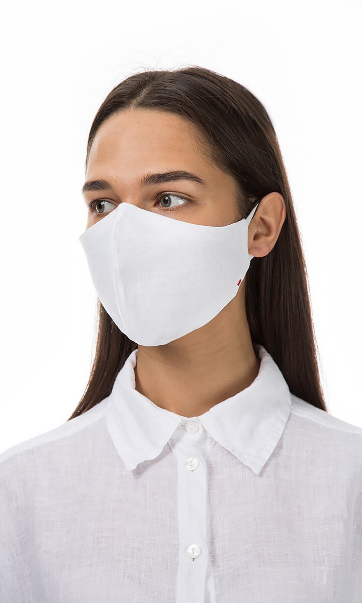 Organic linen mask - clean white