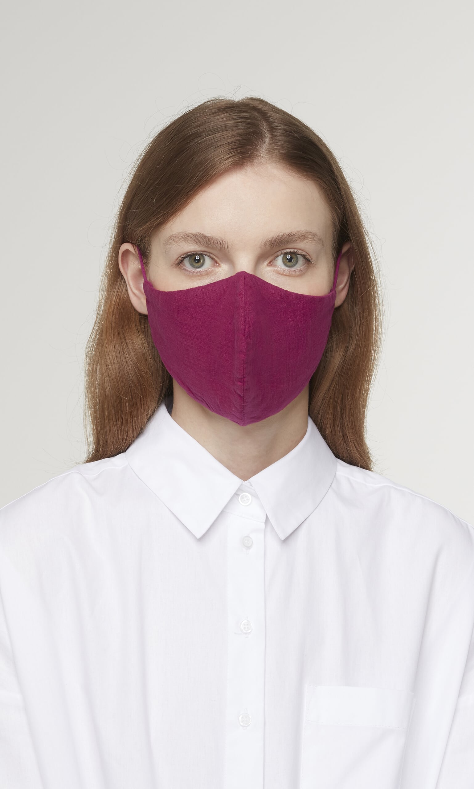 Organic linen mask - hibiscus