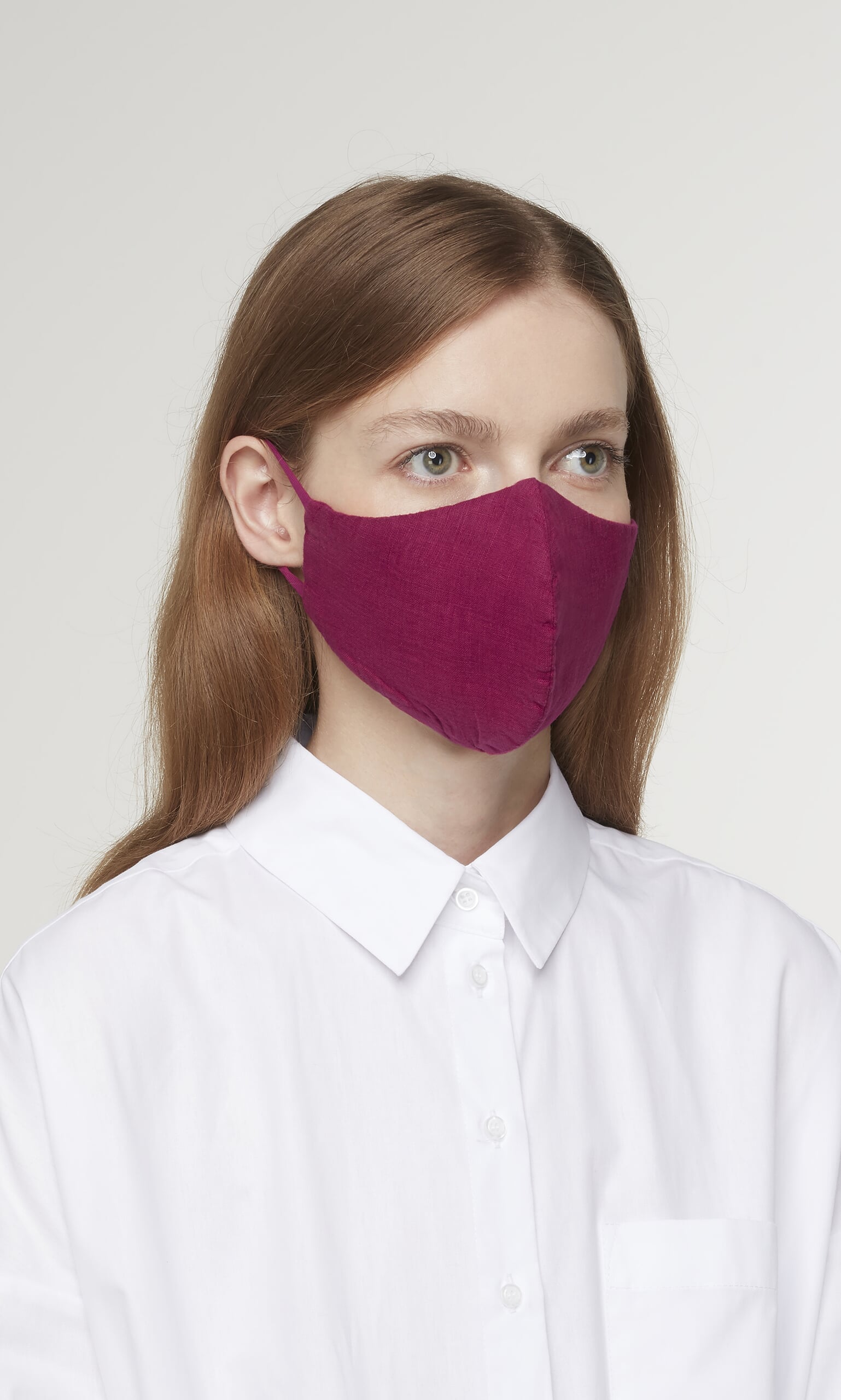 Organic linen mask - hibiscus